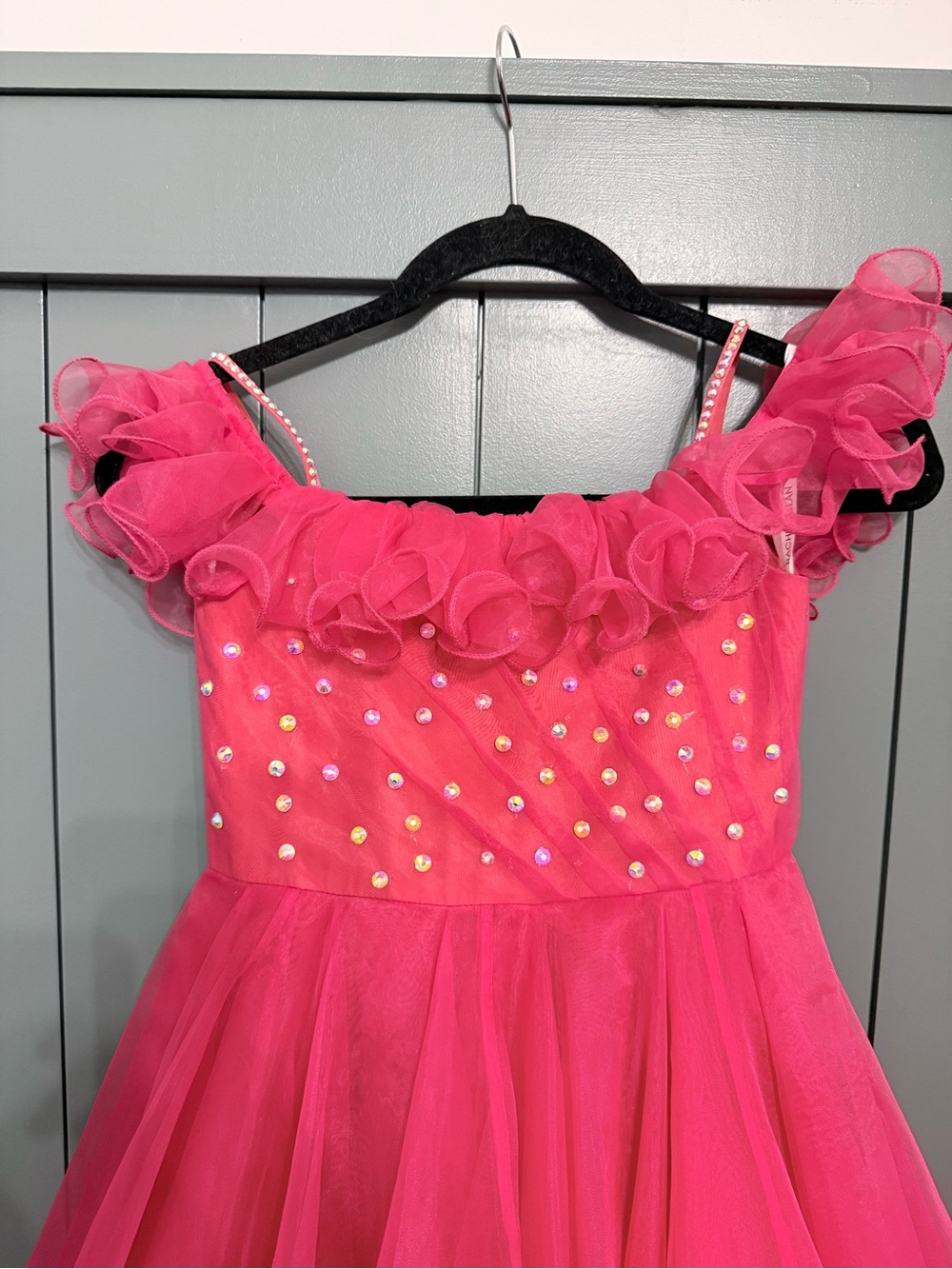 Rachel Allen Girls' Hot Pink Ruffle Tulle Dress